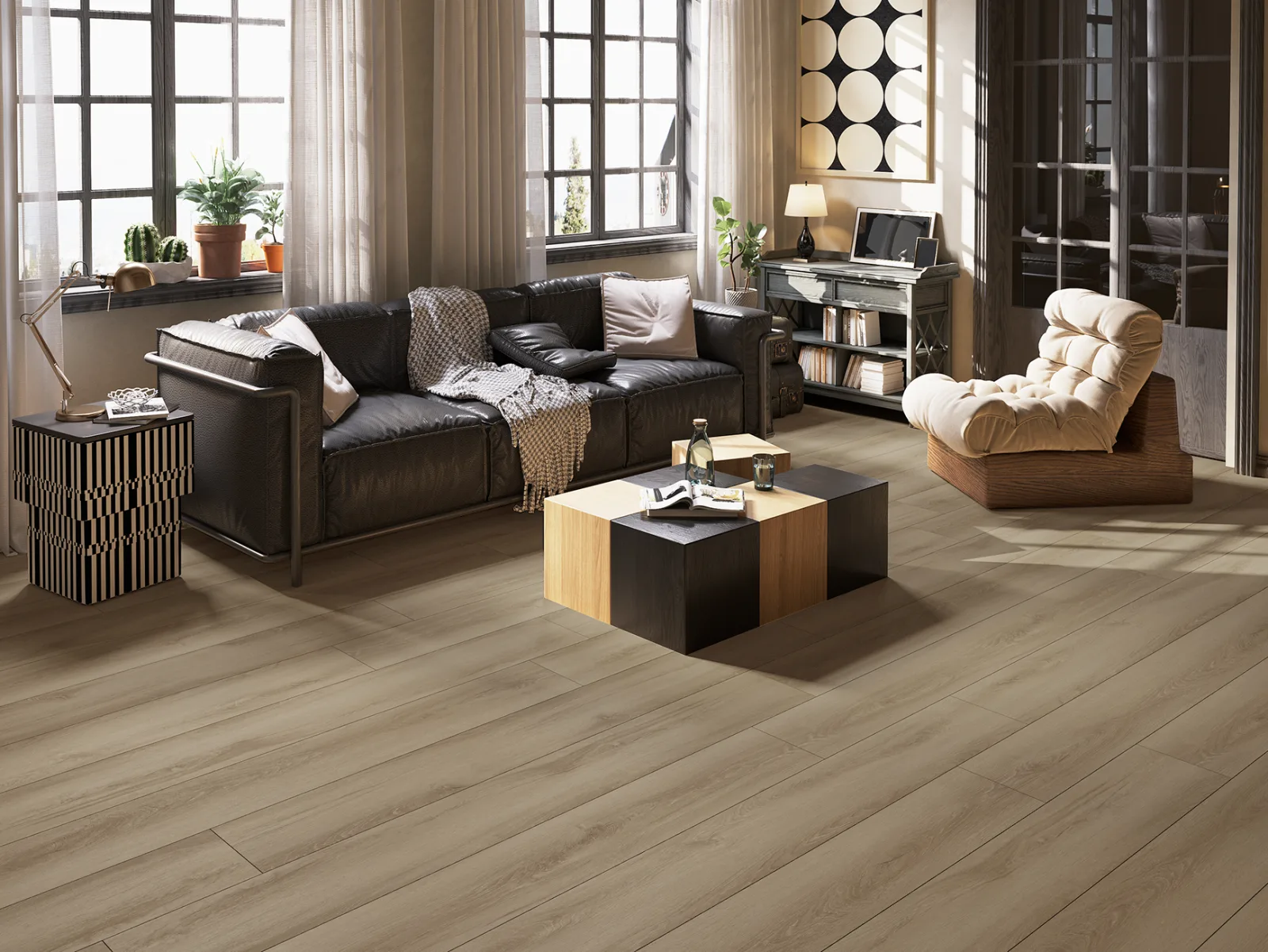 GemCore Seaside Delray waterproof laminate in a living room