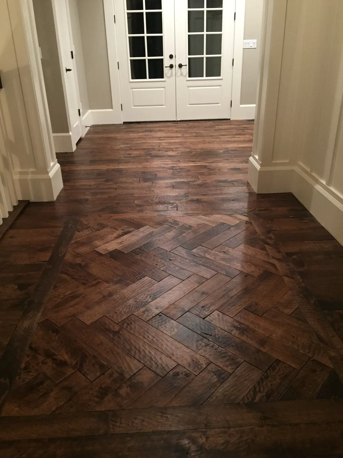Dark hardwood hallway