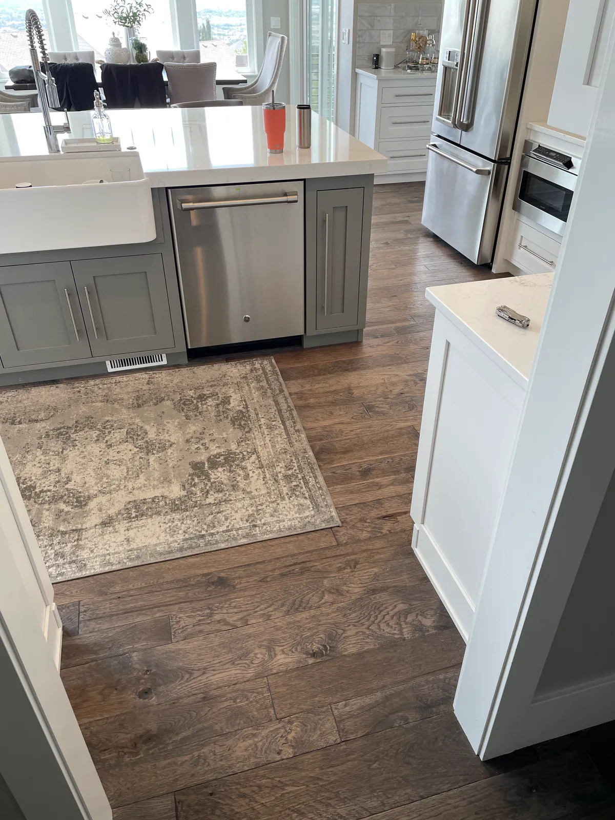 Hardwood floor detail showing the difference between restoring and replacing