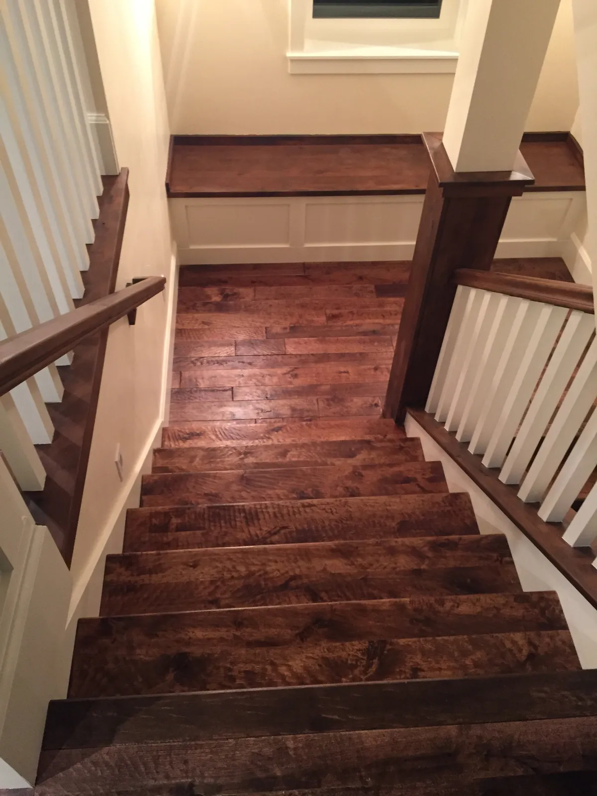 Dark hardwood staircase
